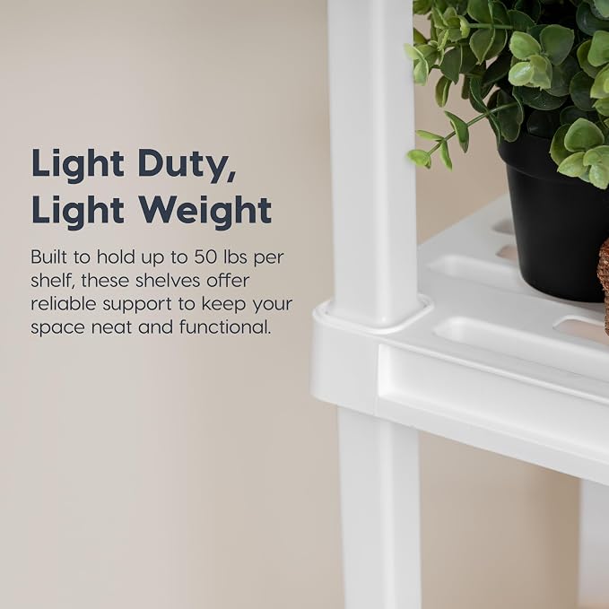 IRIS USA 3-Shelf Light Duty Plastic Storage Shelves, 150lb Capacity, Medium - Image 4