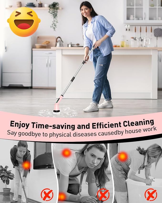 Electric Spin Scrubber for Cleaning Bathroom, Shower Scrubber Cordless Cleaning - Image 2