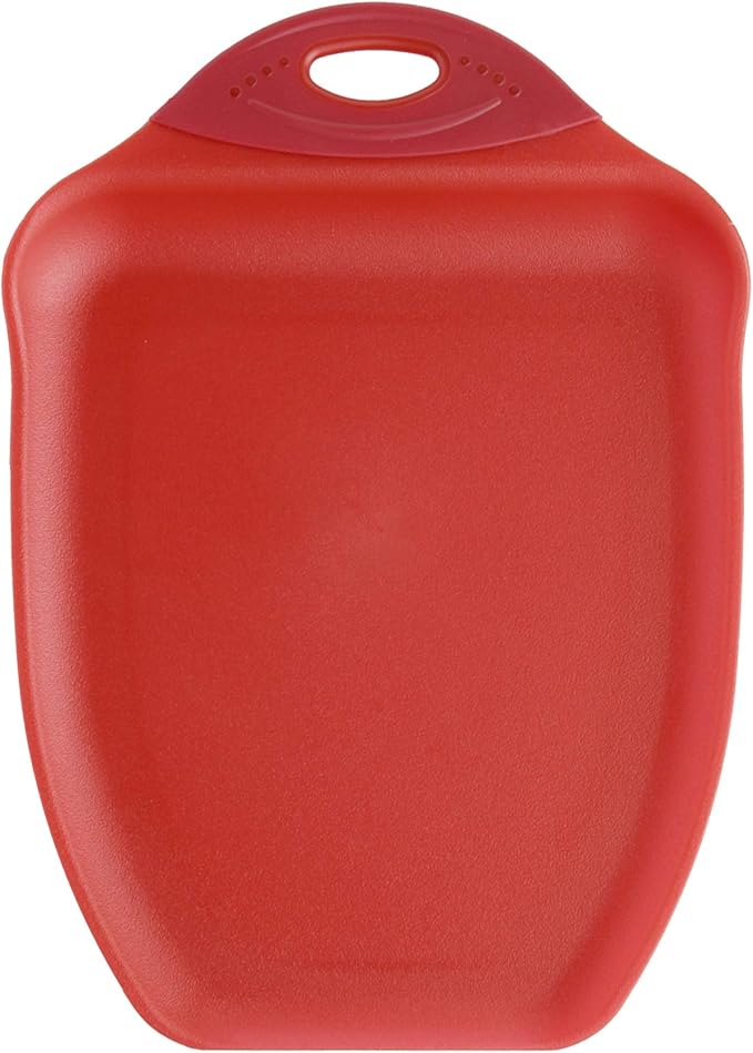Dexas Chop & Scoop Cutting Board, 9.5 by 13 inches, Solid Red by Dexas