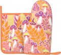 Mushroom Silicone Oven Mitts Pan Mats Set of 2, Heat Resistant Gloves Potholder by Cayiibe