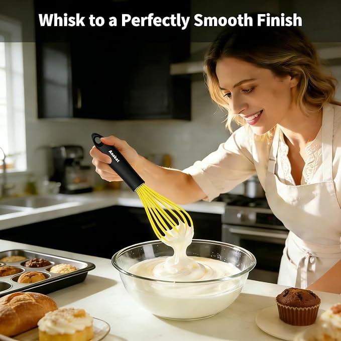 Anaeat Silicone Whisk, Thick Stainless Steel Wire Inner Heat Resistant - Image 2