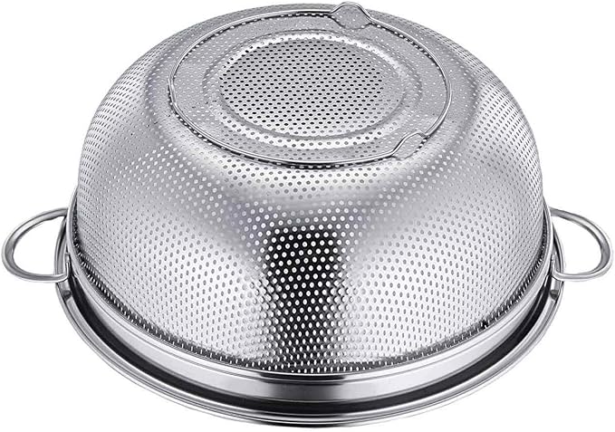TeamFar Colander, 3qt Colander Strainer Stainless Steel, Solid Handle & - Image 3
