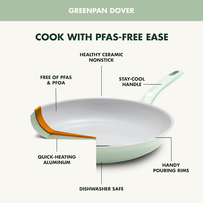 GreenPan Dover 10” Frying Pan Skillet, Non-Toxic PFAS-Free Ceramic Nonstick - Image 3