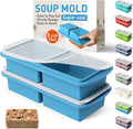 Silicone Freezer Tray with Lid Soup Freezer Container Molds with Steel by Socisen