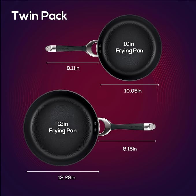 Circulon Symmetry Hard Anodized Nonstick Induction Frying Pan Twin Pack - Image 3