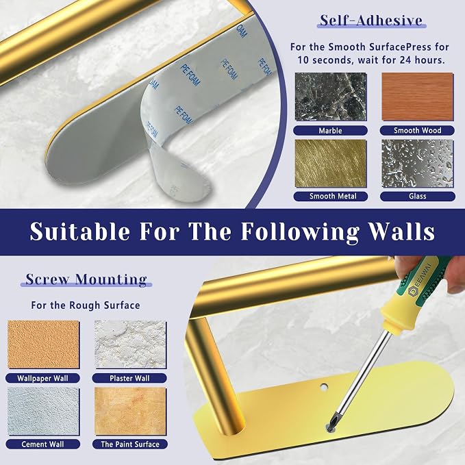 Paper Towel Holder, Self Adhesive or Drilling Paper Towel Holder Under Cabinet - Image 7