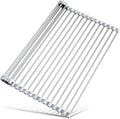 Tomorotec Stainless Steel Roll-Up Dish Drying Rack Marble Color Silicone Edges by Tomorotec
