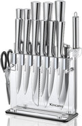 Knife Set, include Steak Knives, Sharpener and Scissors, Ergonomical Design by by kincano