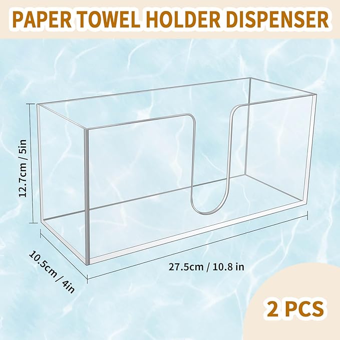 1 Pack Acrylic Paper Towel Holder, Countertop Napkin Dispenser - Image 2