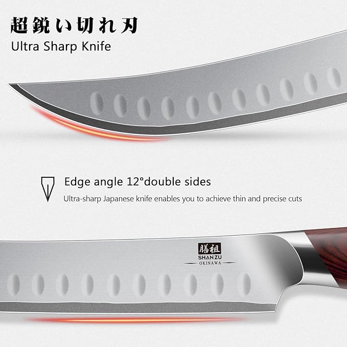 SHAN ZU Brisket Slicing Knife, 11.6 Inch Carving Knife Japanese High Carbon - Image 4