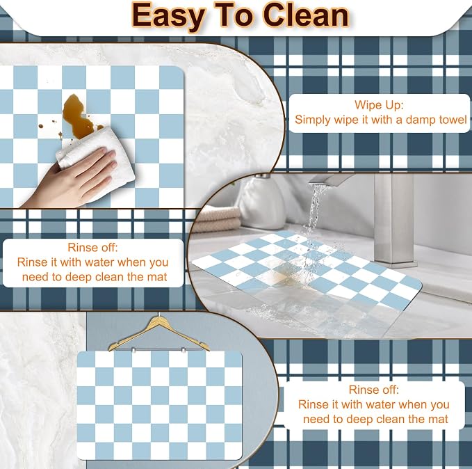 Dish Drying Mat for Kitchen Counter, Stain-Resistant Countertop Protector - Image 5