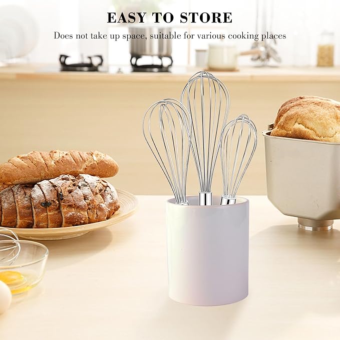 NileHome Whisk, Stainless Steel Wisk Set 8" 10" Kitchen Whisk Wisking Tool - Image 7