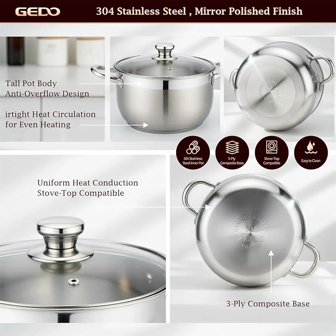 GEDO Stainless Steel Stock Pot - Image 5