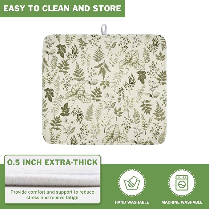 Vintage Botanical Floral Dish Drying Mat - Image 5