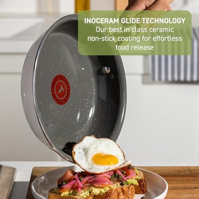 T-Fal Preserve Ceramic Nonstick Frying Pan 2-Pc Set, 8.5" & 11", Oven Broiler - Image 3