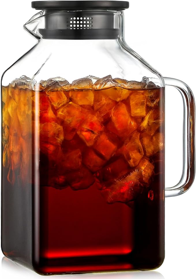 1 Gallon Square Glass Pitcher by NETANY