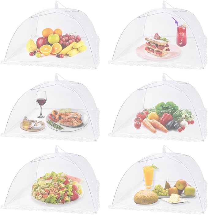 6 Pack Food Tents/Food Covers for Outdoor Mesh Screen Include 6 Standard by ZMCINER