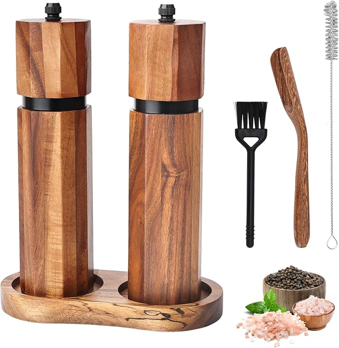 Wooden Salt and Pepper Grinder Set by MakingLifeFunforCool
