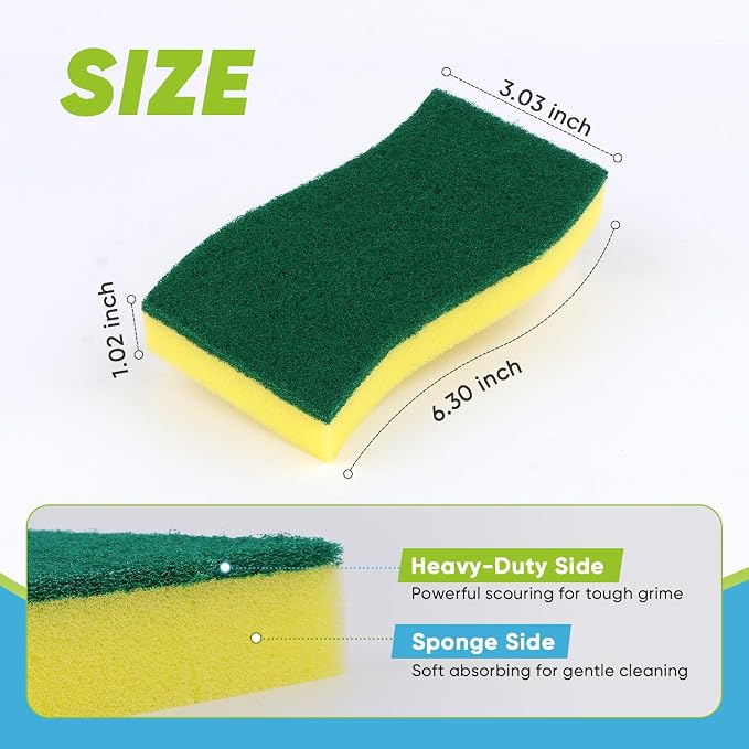 AIDEA Sponges Kitchen, XL Heavy Duty Dish Sponge, Cleaning Dish Scrubber Sponge - Image 2