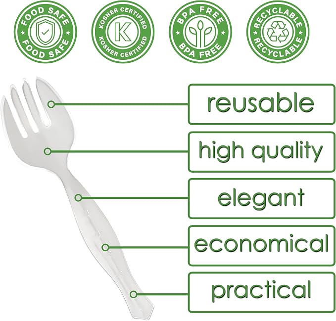 PARTY BARGAINS Disposable White Plastic Serving Forks 8.75 Inch – Heavy Duty - Image 3