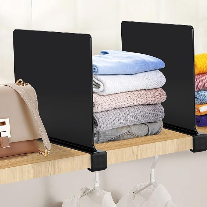 JOY DECOR 12 Pack Acrylic Matte Black Shelf Dividers - Image 6