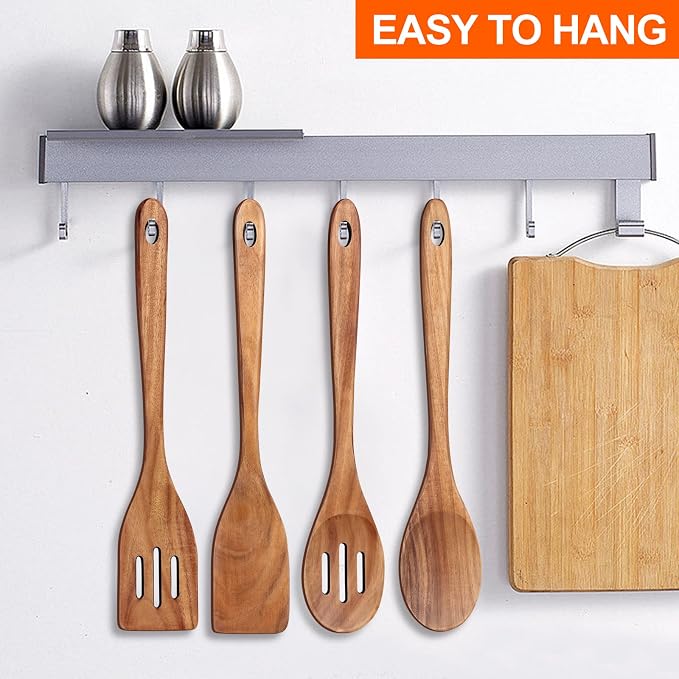4-Piece 14" Large Acacia Wood Utensils Set - Image 7