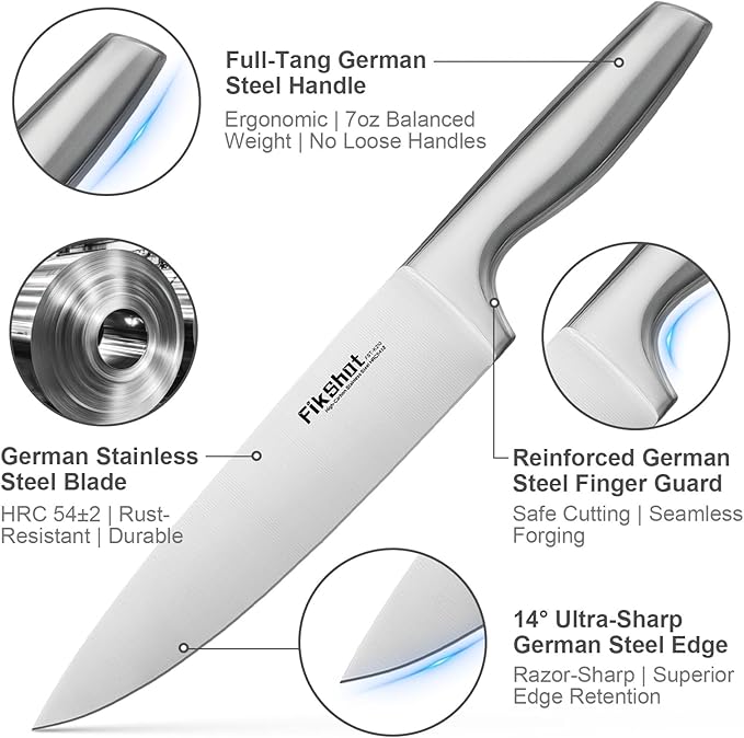 FIKSHOT 14 Pieces Knife Block Set German Stainless Steel - Image 4