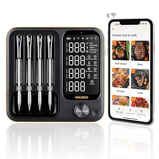 Wireless Meat Thermometer with 4 Probes, INKBIRD WiFi Meat Thermometer Digital by Inkbird
