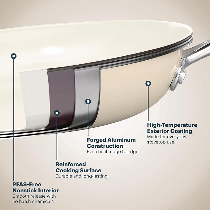 Pyrex 8-Piece Ceramic Cookware Set, Pots and Pans - Image 6
