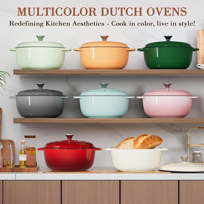 Umite Chef 6QT Enameled Cast Iron Dutch Oven - Image 8