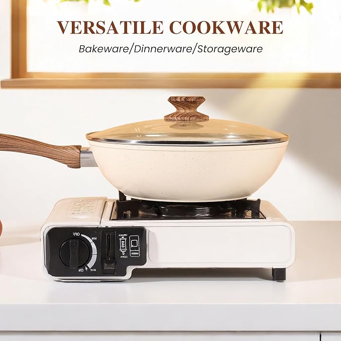 17 Pcs Pots and Pans Set, Nonstick & Non-Toxic Healthy Pots and Pans, - Image 9