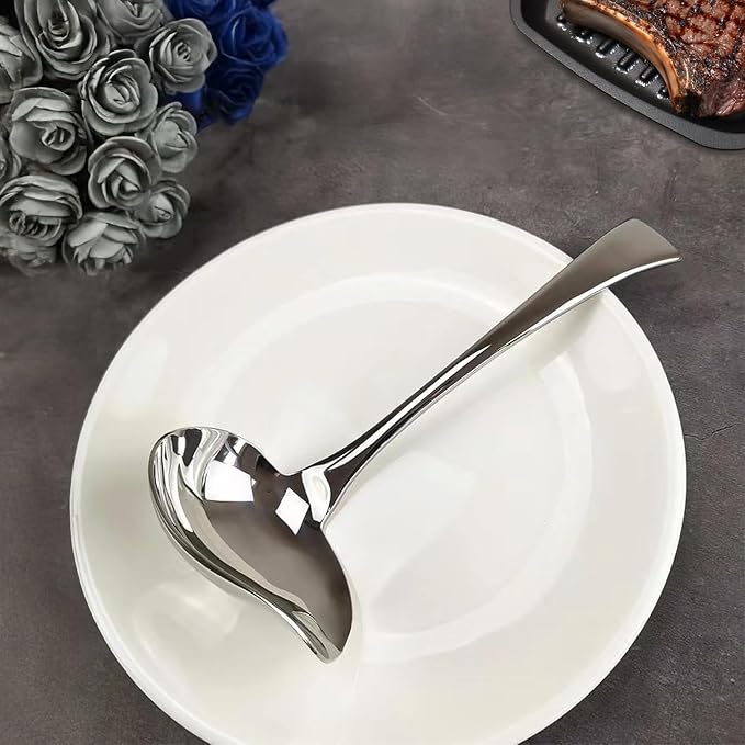 Comicfs 2 Pack Gravy Ladle, 18/10 Stainless Steel Sauce Ladle - Image 4