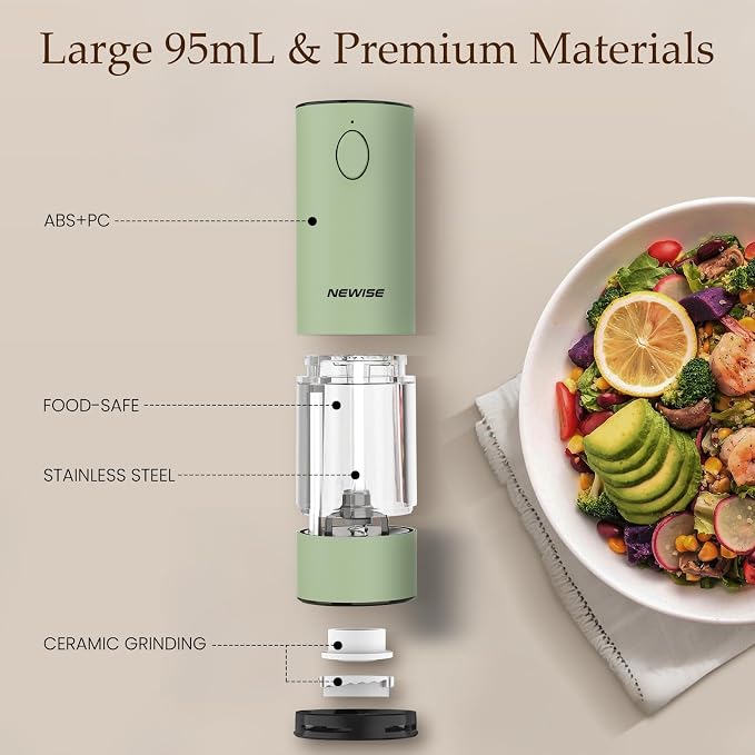 Newise Electric Salt and Pepper Grinder Set Rechargeable - Image 5