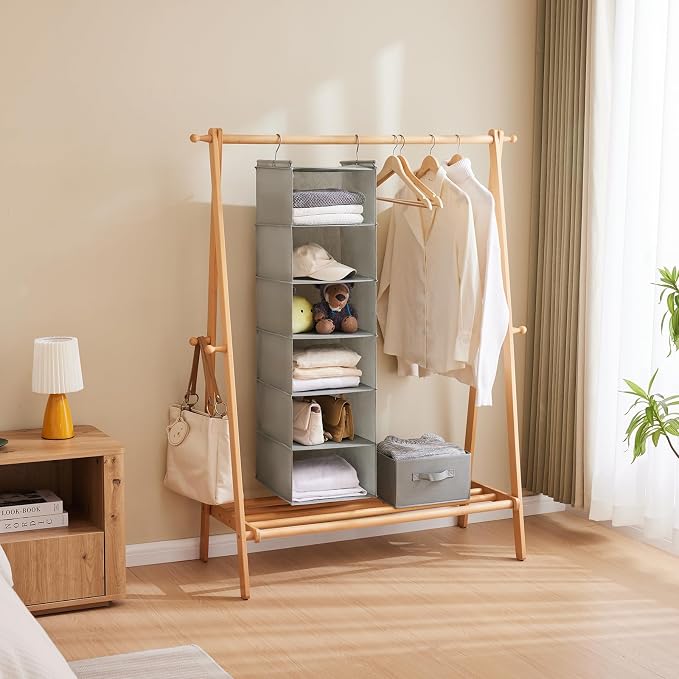 MAX Houser 6 Tier Shelf Hanging Closet Organizer, Closet Hanging Shelf - Image 5