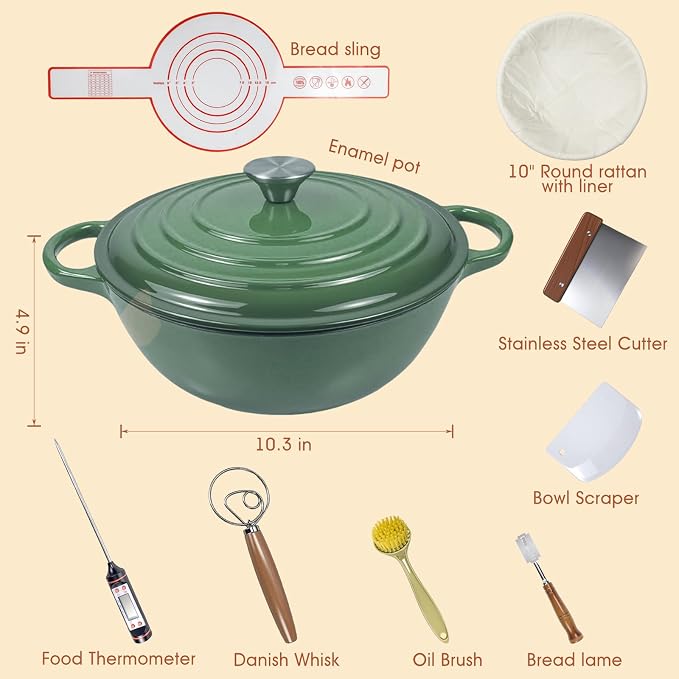 5QT Enameled Cast Iron Dutch Oven - Image 2