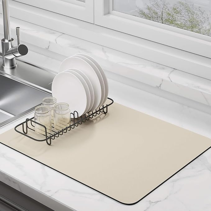 Dish Drying Mat for Kitchen Counter Super Absorbent Drainer Mats by EDC-BFYOU