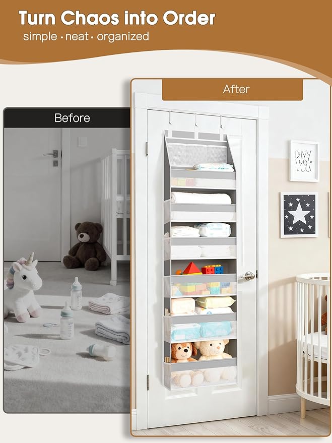 Criusia 2 Pack Over The Door Organizer, Heavy-Duty 6-Shelf Hanging Storage - Image 3