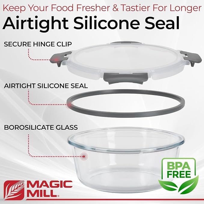 Magic Mill Premium Borosilicate Glass Food Storage Containers - Image 4