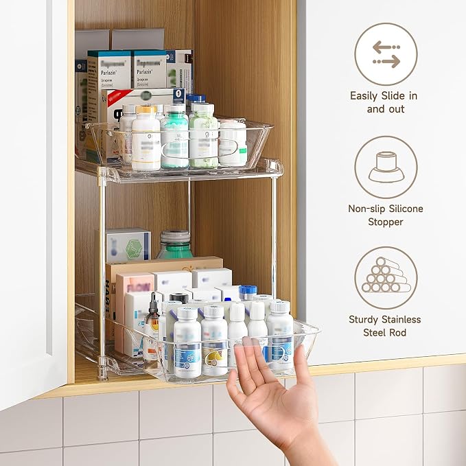 Sevenblue Under Sink Organizer, Bathroom Organizers and Storage, 2 Tier - Image 5