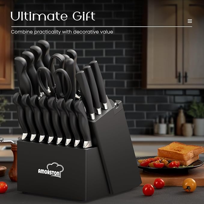 Knife Set, Amorston 21 Pieces Kitchen Knife Set - Image 7