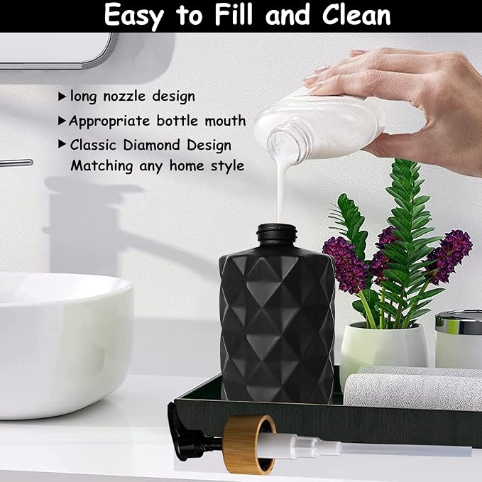 Black Glass Soap Dispenser Set - Image 3