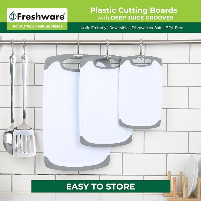 Freshware Cutting Boards for Kitchen, Chopping Board 3-Pack - Image 7