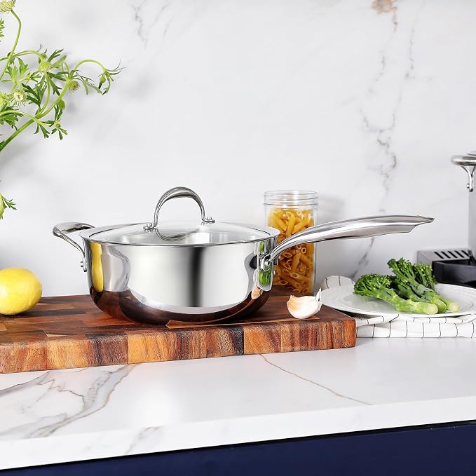 KEAWELL K3 Premium 4-Quart Tri-Ply Stainless Steel Sauté Pan - Image 2