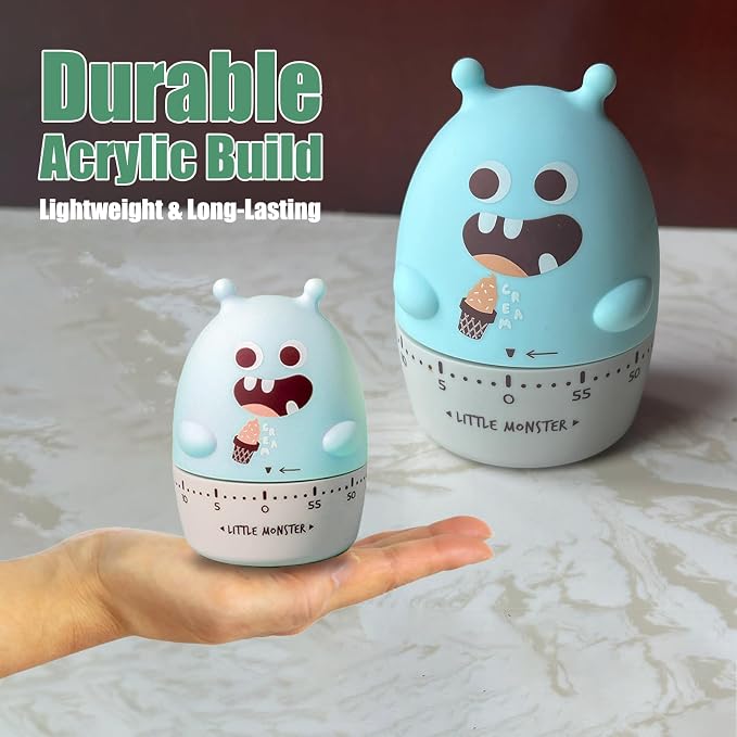 Quirky Creature Mechanical Kitchen Timer, Cute 60-Minute Manual Wind Up - Image 6