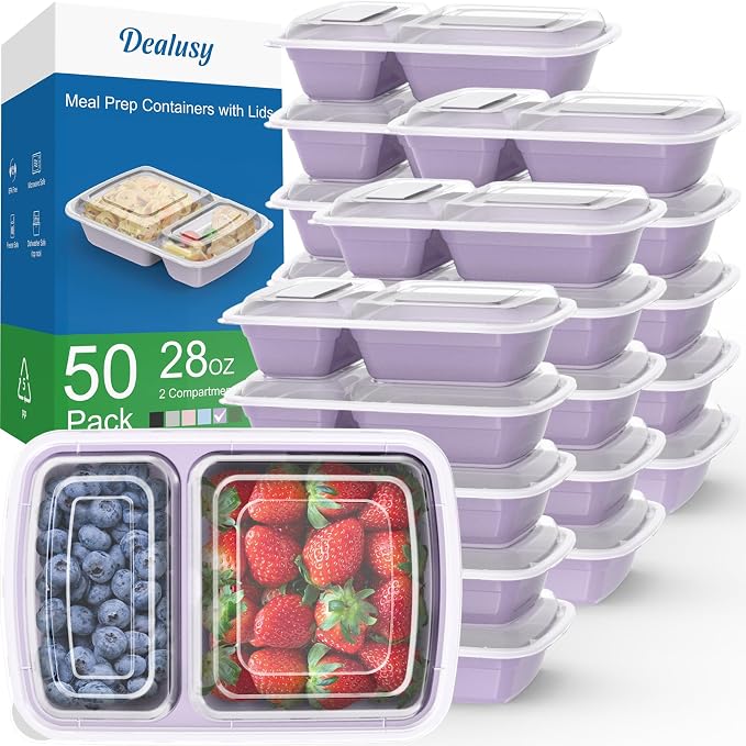 Dealusy 50 Pack 28 oz Meal Prep Containers Reusable by Dealusy