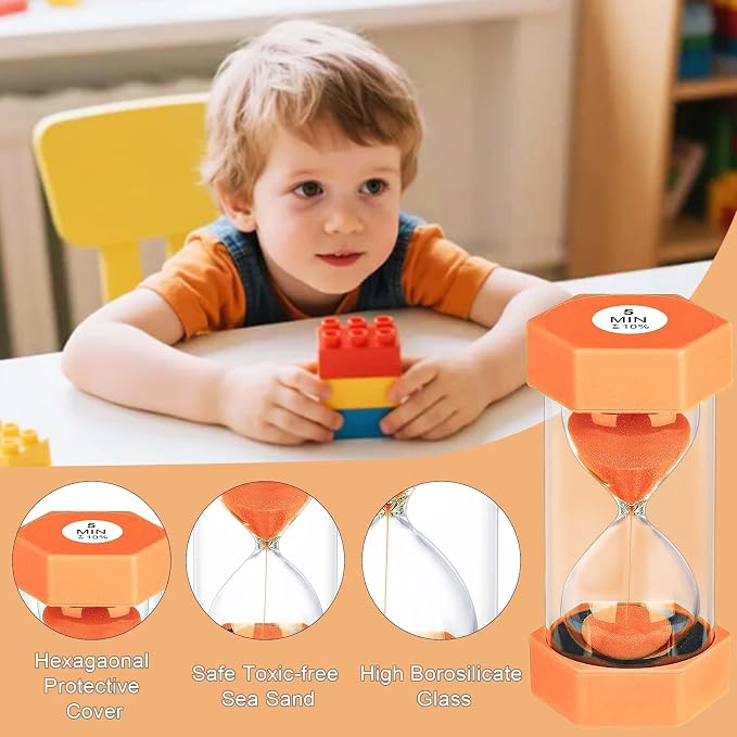 10 Minute Sand Timer Hourglass, Unbreakable Hourglass Sand Watch 10 Min - Image 3