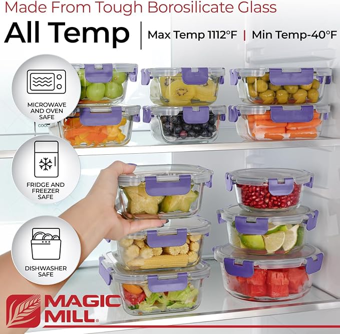 Magic Mill Premium Borosilicate Glass Food Storage Containers - Image 2