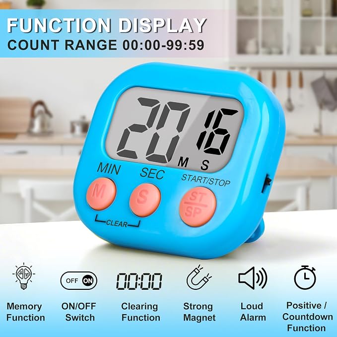ZILLEEN Classroom Timer for Kids Teachers 6 Pack Digital Timers - Image 4