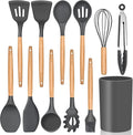Kitchen Utensils Set of 12, E-far Silicone Cooking Utensils by E-far