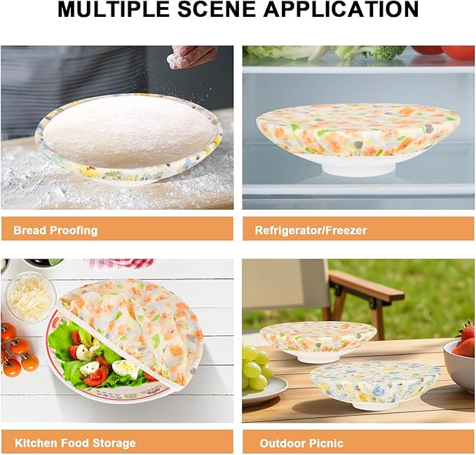Reusable Bowl Covers for Bread Proofing（2 Large）- Cotton Beeswax Bowl Covers - Image 5